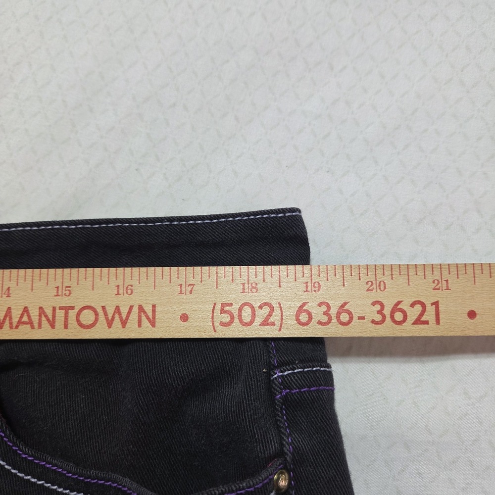 Vintage ROCAWEAR Jeans Dark Blue Size 18 Streetwear Y2K Purple Stitch - Picture 9 of 13